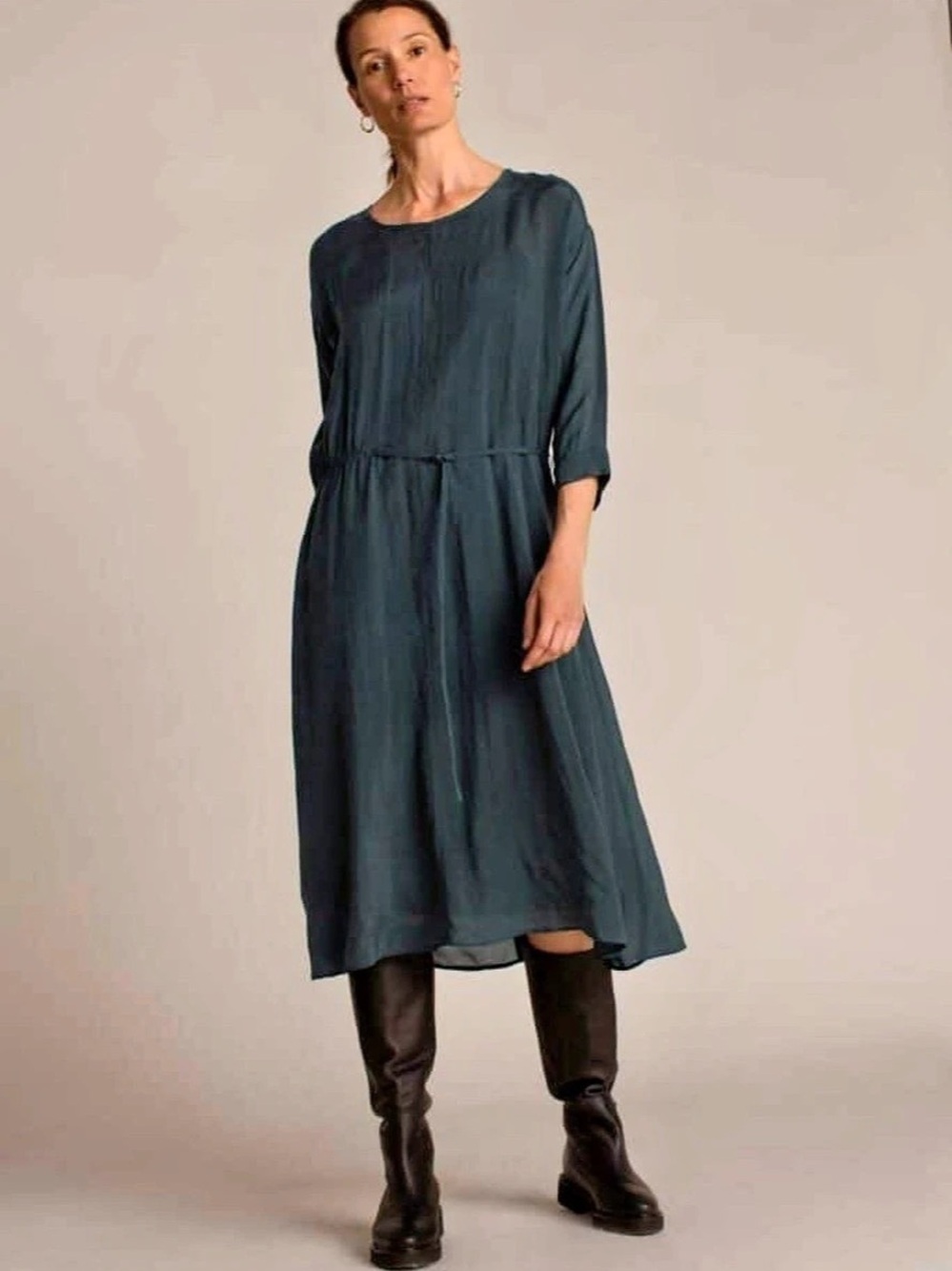 HUMANOID Novah Cupro Midi Dress Rainforest Green M NWOT